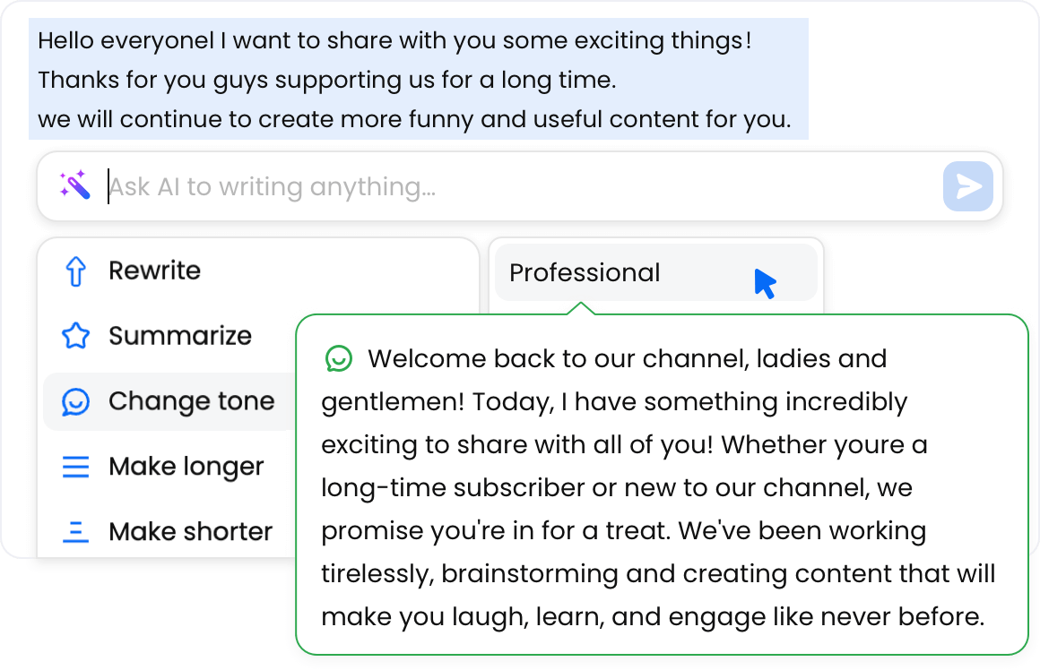 Change Writing Tone